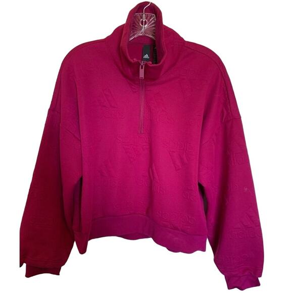 Adidas 1/4 zip pullover size Small magenta color women's - Picture 1 of 9
